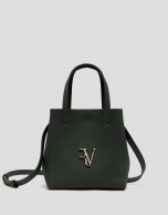 Bruna Tote Midi Bag in Green Leather