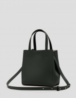 Bruna Tote Midi Bag in Green Leather