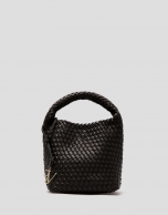 Paula Hobo Midi Handbag in Brown Braided Leather