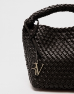 Paula Hobo Midi Handbag in Brown Braided Leather