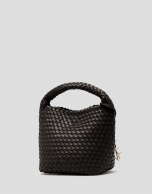 Paula Hobo Midi Handbag in Brown Braided Leather