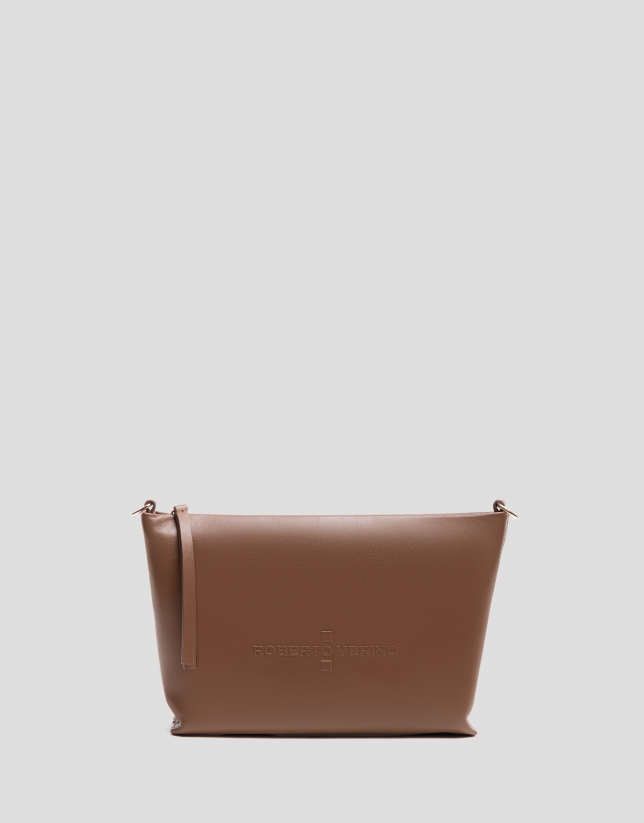 Megan Messenger camel leather shoulder bag