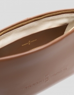 Megan Messenger camel leather shoulder bag