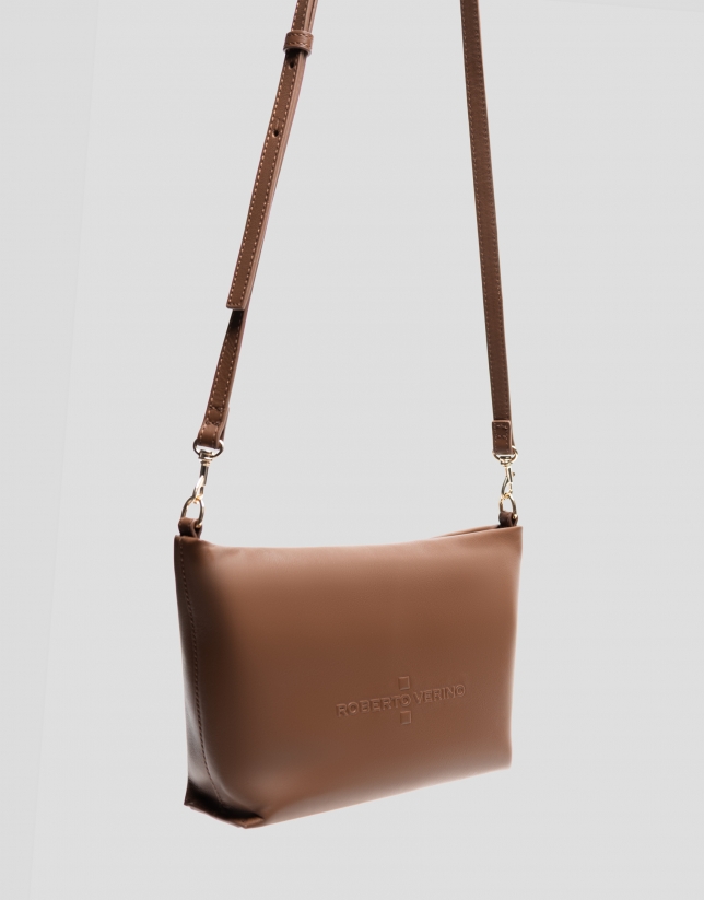 Megan Messenger camel leather shoulder bag