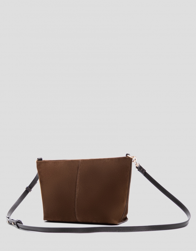 Megan Messenger brown suede shoulder bag