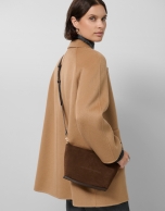 Megan Messenger brown suede shoulder bag