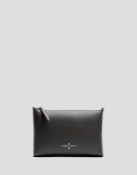 Lia shoulder bag in grey saffiano leather