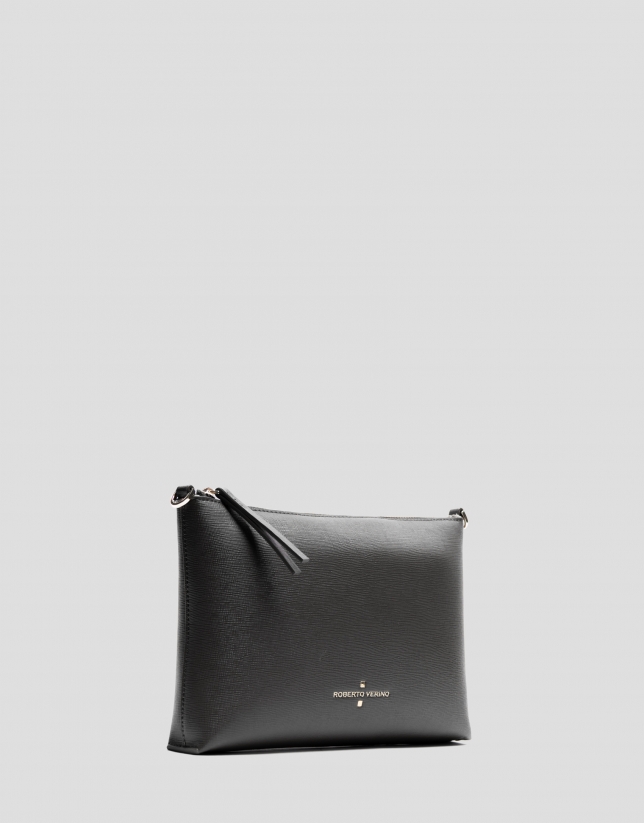 Lia shoulder bag in grey saffiano leather