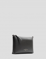 Lia shoulder bag in grey saffiano leather