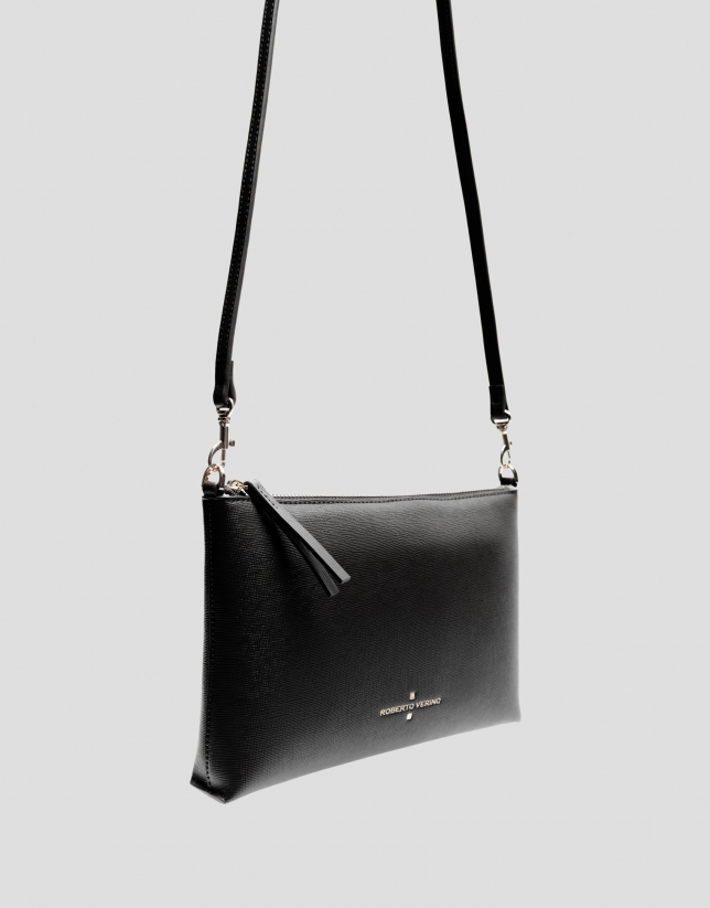Lia shoulder bag in black saffiano leather