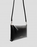 Lia shoulder bag in black saffiano leather