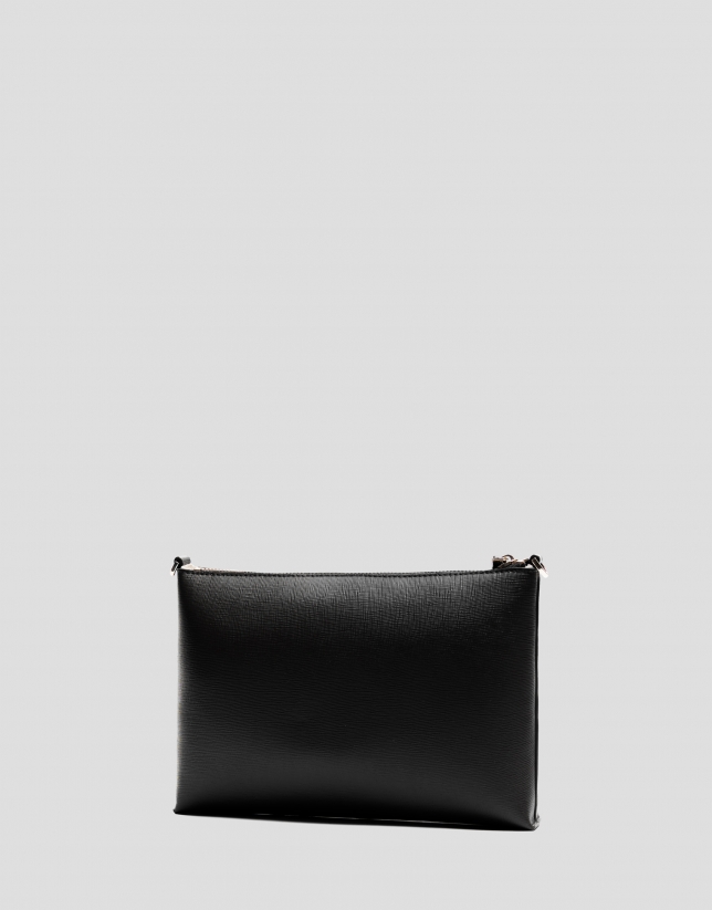 Lia shoulder bag in black saffiano leather