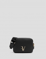 Thais black leather shoulder bag