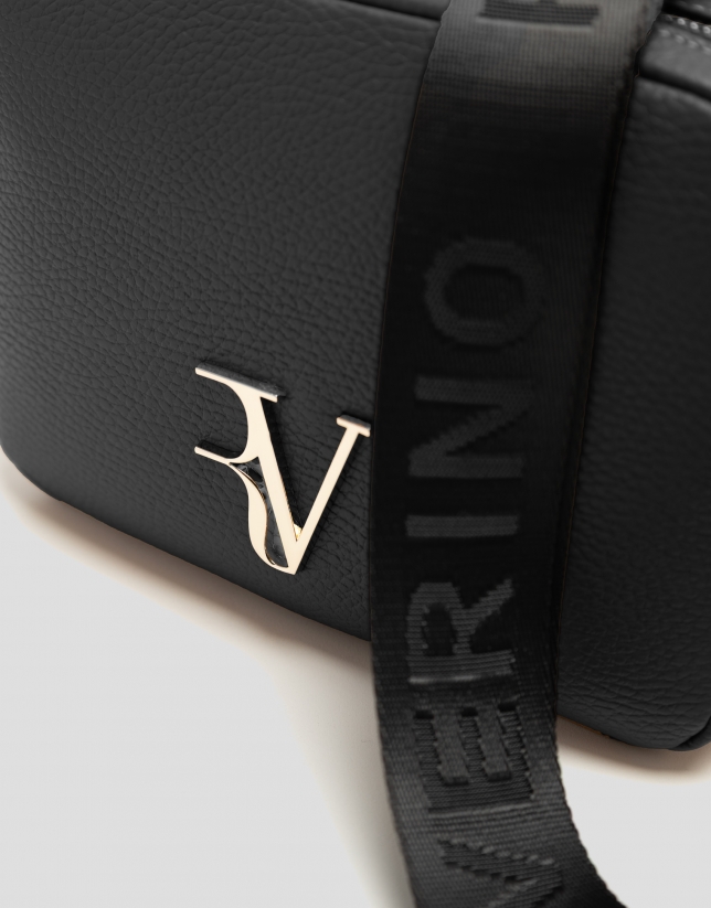 Thais black leather shoulder bag