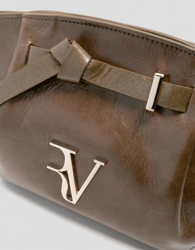 Ares Midi camel leather handbag