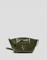 Ares Midi green leather handbag