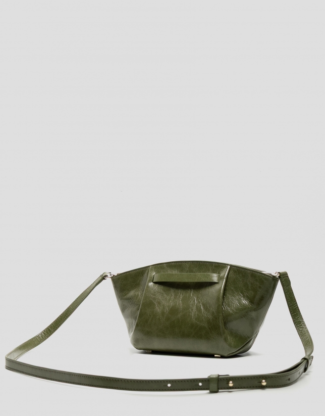 Ares Midi green leather handbag