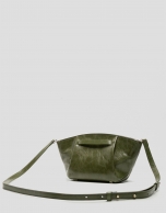 Ares Midi green leather handbag