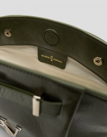 Ares Midi green leather handbag