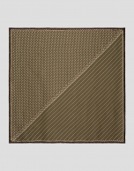 Silk scarf tie design in green tones