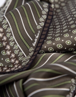 Silk scarf tie design in green tones