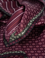 Silk scarf with a burgundy tie design