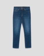 Pantalón denim hombre regular azul medio