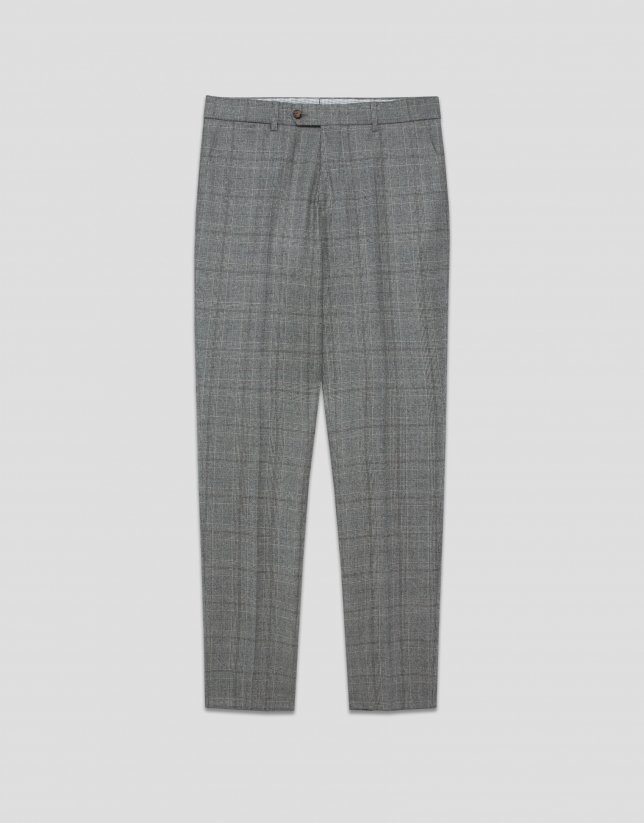 Pantalón separate lana cuadros grises