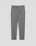 Pantalón separate lana cuadros grises