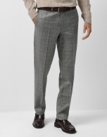 Grey checked wool separate trousers