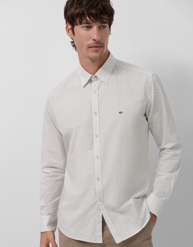 Regular geometric print sport shirt