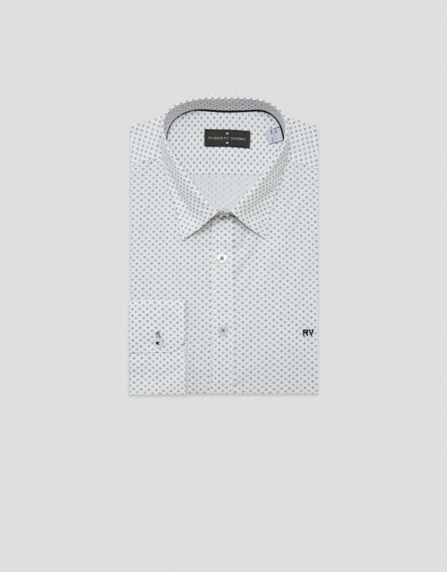 Regular geometric print sport shirt