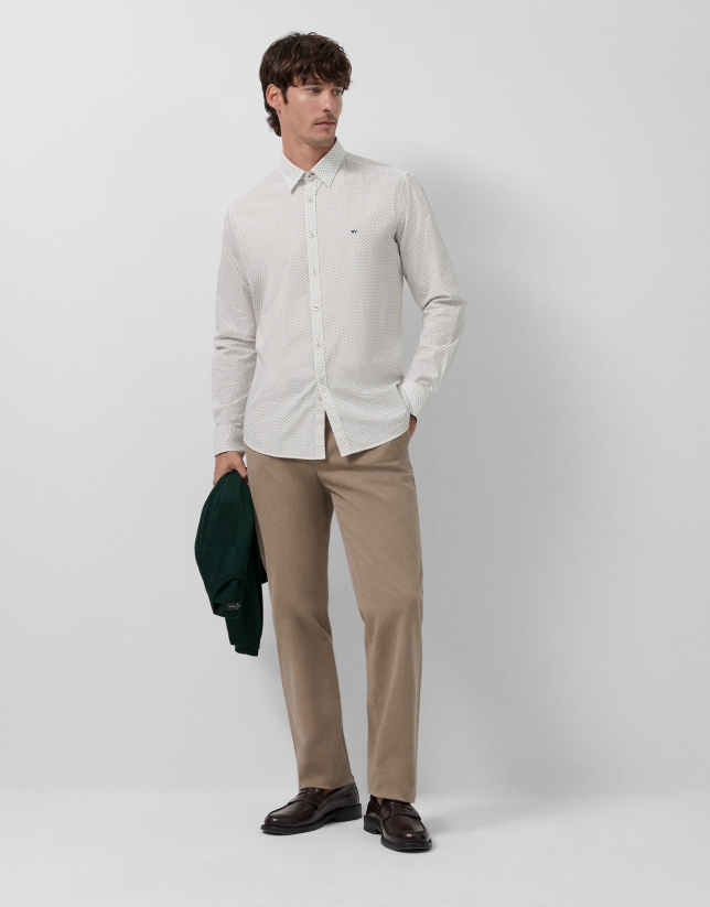 Regular geometric print sport shirt