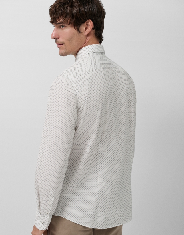 Regular geometric print sport shirt