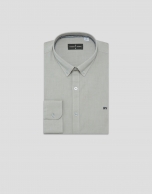 Regular light khaki oxford sport shirt