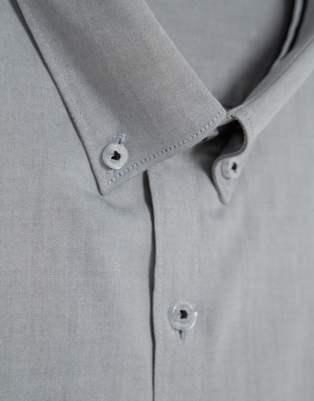 Regular gray oxford sport shirt