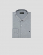 Regular gray oxford sport shirt