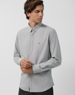 Regular gray oxford sport shirt