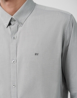 Regular gray oxford sport shirt