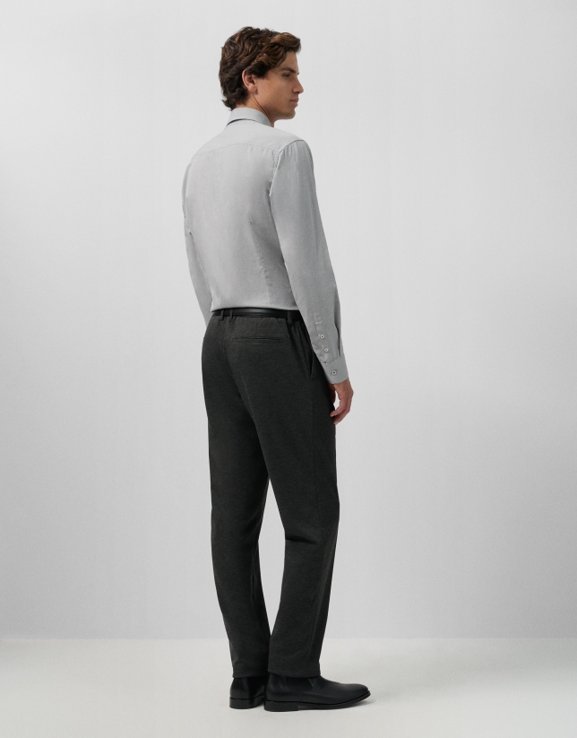 Regular gray oxford sport shirt