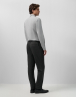 Regular gray oxford sport shirt