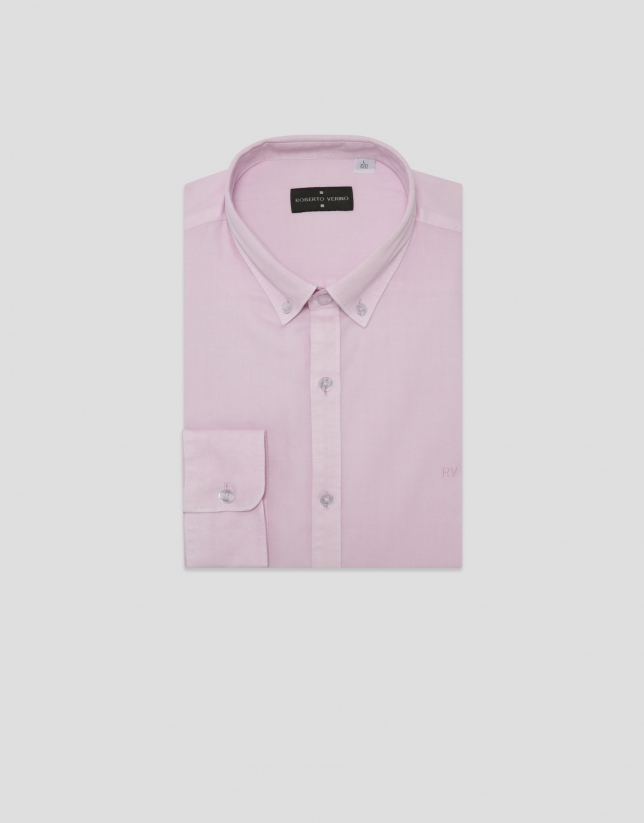 Camisa sport regular tintada ciruela claro