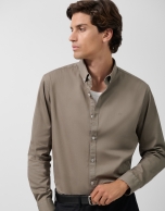 Khaki tinted regular sport shirt