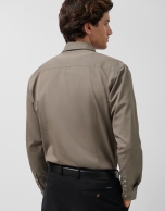 Khaki tinted regular sport shirt