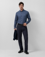 Camisa sport slim índigo estampado blanco