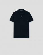 Polo piqué de manga corta azul marino