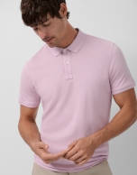 Polo piqué de manga corta malva claro