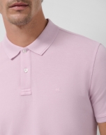 Polo piqué de manga corta malva claro