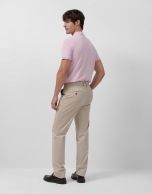 Polo piqué de manga corta malva claro