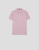 Polo piqué de manga corta malva claro